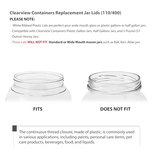 Clearview Containers - 110mm Black Plastic 6 Pack Replacement Lids with Leak Proof Liner - 110/400 Plastic Replacement Lids (6pk, Black Lids) by CLEARVIEW CONTAINERS - Image 4