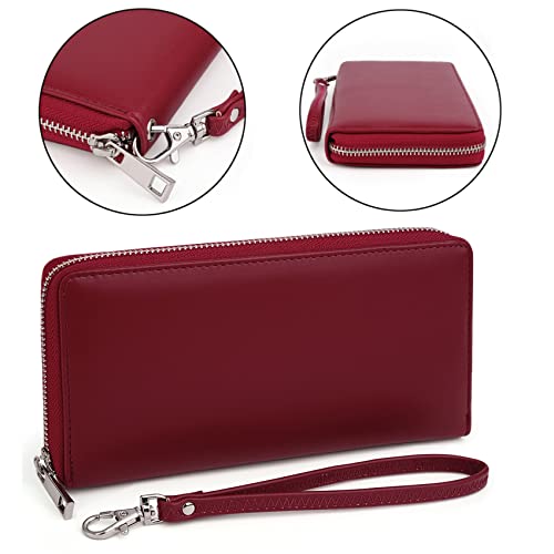 Uromee Wallet Women Vegan Leather Large Ladies Wristlet Purse Card Holder Organizer Clutch Zipper Pocket #TOP4