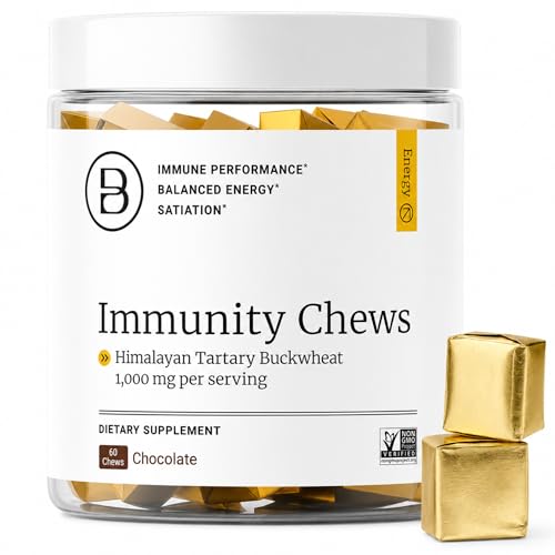 BIG BOLD HEALTH HTB Immunity Chews – Organic Himalayan Tartary Buckwheat Supplement to Support Natural Energy & Immune Function - Chocolate Flavor with Zinc, Magnesium & Vitamins (60 Chews)