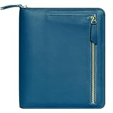 FranklinCovey - FranklinCovery - Kenzie Binder for Ring-Bound Franklin Planners | Genuine Leather - Zipper Closure (Classic, Lyons Blue)