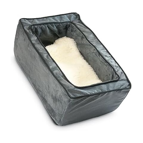 Snoozer Center Console Dog Car Seat, Dog Console Car Seat for Dogs Under 12 lbs, Wide Vehicle Consoles, Size: Large, Anthracite Washable Cover, Comfortable and Secure, Harness Attachment Included Cover