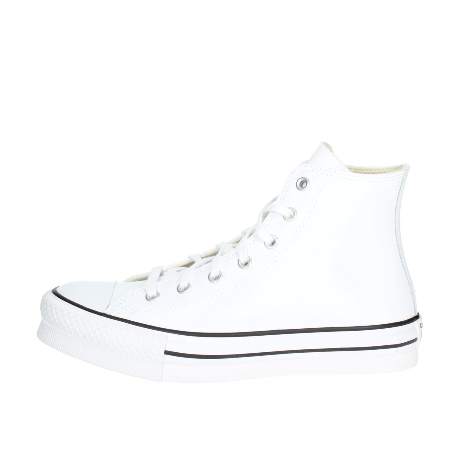 Converse Chuck Taylor All Star EVA Lift Platform Leather, Sneaker, White Natural Ivory Black, 39 EU