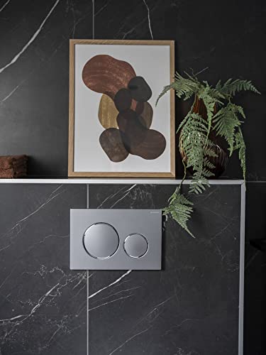 Geberit, Placca Di Comando Sigma20 115.882.JQ.1, Per Risciacquo A 2 Quantità, Colore Cromo Opaco, Cromo 115882JQ1 - 2