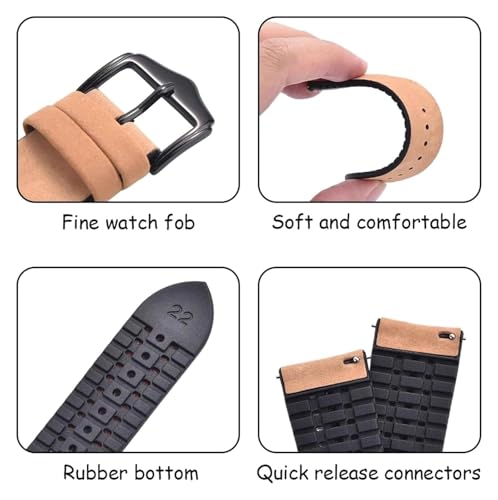 Bracelet de montre de remplacement 20mm 22mm avec boucle déployante