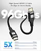 Cable HDMI 2.2 de 1 m/3 pies, 96Gbps, 16K@60Hz, trenzado de instalación limpia | Soporta 8K@240Hz, 4K@480Hz, HDR10+, sincronización de labios, croma 4:4:4, SBTM, QFT, eARC. Para monitor, PC, laptop, TV, PS5/4/3, Xbox. 4