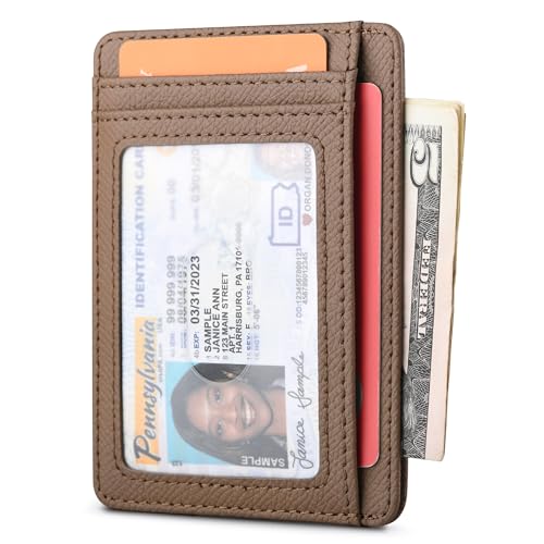 image for Buffway Slim Minimalist Front Pocket RFID Blocking Leather Wallets for