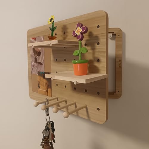 Couvercle de distribution en bois haut de gamme avec crochet et étagère de rangement de luxe