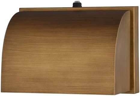 VAXCEL Walsh 4.75 in. H 1-Light Warm Brass Dusk to Dawn Sensor Outdoor Wall Sconce, Durable Steel Gold Metal Shade, LED Compatible, Dark Sky Compliant Address Illumination for Front Door or Garage