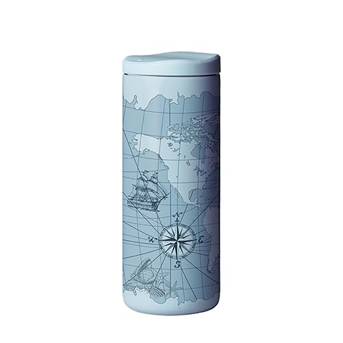 chic.mic SlideCup NEO - Thermosbecher - 350ml - Auslaufsicher - Edelstahl (antique map)