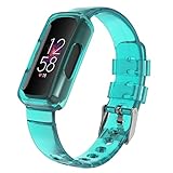 Watch Band Compatible with Fitbit Inspire 2 for Women Men, Clear Wristband with Built-in Protective Case Replacement for Fitbit Inspire/Inspire HR/Ace 2/Ace3