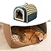 KiBcsLic Pet Bed House Puppy Kennel Cave for Small Medium and Large Sized Dogs Soft Pet Shelter 2 Ways Use Indoor Dog House Hideout, L