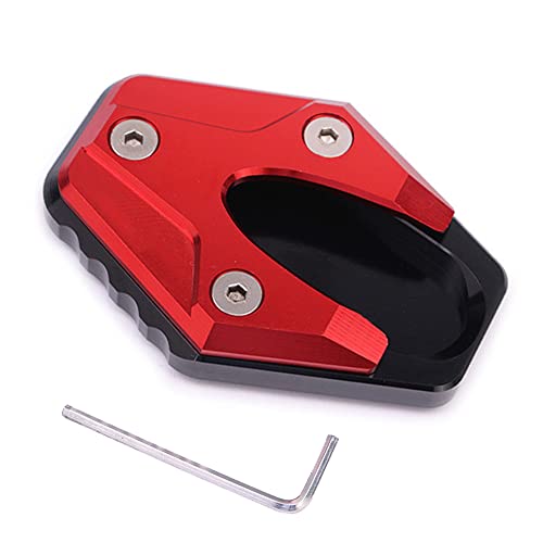 YOUTALLY サイドスタンド キックスタンドプレート スズキ Vストローム250、スズキGW250 、スズキGSX250R 、スズキDL250R、スズキDL300Rに適しています パーツ サイドブラケットのサポートエリアを増やし (赤)