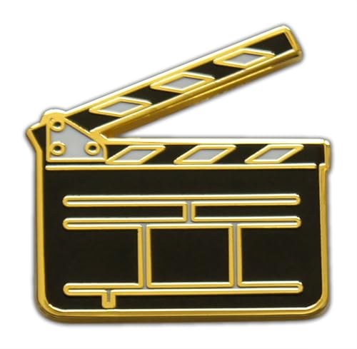 Image of Novel Merk Clapboard & Movie - Show Business Lapel Pin, Hat Pin & Tie Tack Set - with Clutch Back