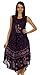 Sakkas B900 Moon and Stars Batik Caftan Tank Dress/Cover Up - Eggplant - One Size