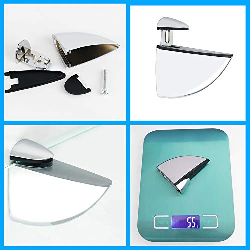Alise 2 Pcs Adjustable Brackets Board/Glass Floating Shelf Brackets Wall Mount Shelves Support Holder Accessories,Bl007C-2P Polished Chrome #TOP6