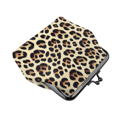 Pu Leather Buckle Coin Purse Leopard-Print-Natural-Hunting Girls Kiss-Lock Change Purse Wallets3