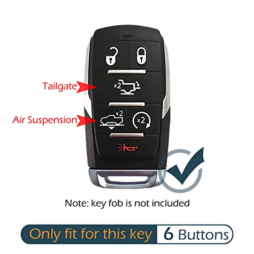 Coque silicone clé Ram 1500 compatible modèles 2019 2020 2021 télécommande 6 boutons - 2
