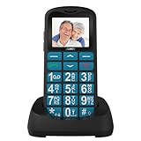 CHAKEYAKE Big Button Mobile Phone for Elderly with Charger Station, Easy to Use Basic Mobile Phone, SIM Free Unlocked, SOS Emergency Button, Large Volume, Speed Dial, FM Radio(Blue)