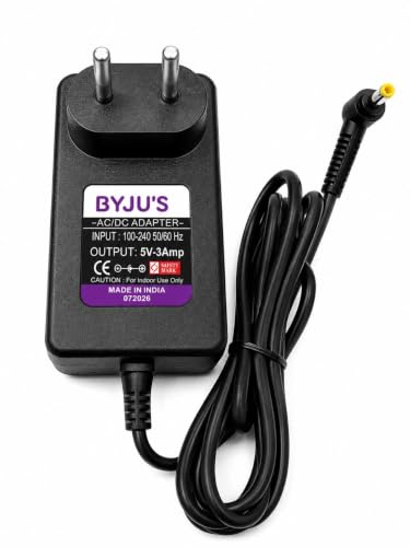 Image of Compatible with BYJU'S Learn Station Tablet 5V - 3Amp Specifically Designed to Support BYJU'S Proper fit, Reliable Charging, and Safe Operation Long Cable 1.7meter and L pin comfteble
