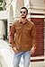 COOFANDY Men's Button Down Waffle Shirt Jacket Casual Long Sleeve Shacket Lightweight Overshirts with Flap Pockets
