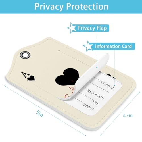 Preppy Playing Cards Luggage Tags for Suitcases, Spade Luggage Tag, Feeling Lucky, Back to School, Trendy 2 Pack Luggage Tags for Travel, Teen Girls Gifts Suitcase Tags2