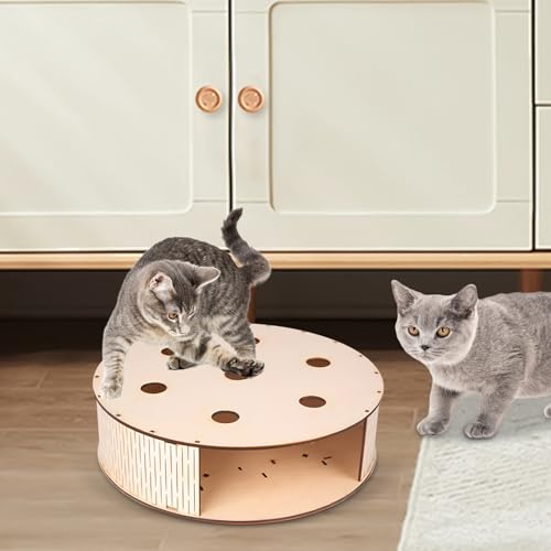 Jouet pour chat en bois : boîte de chasse et puzzle d'exercice intérieur - 5