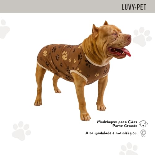 LUVY PET, Roupa Pet Cães Porte Grande Patas Marrom Tamanho:G1-15 a 19 Kg