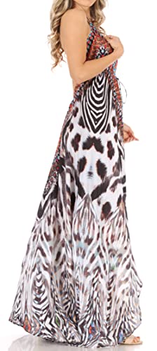 Image of Sakkas Lizi Womens Maxi High-Low Halter Handkerchief Long Dress Beach Party