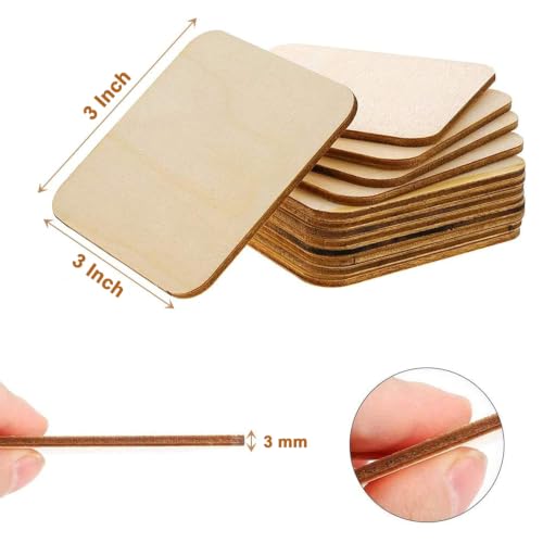 Image of SWAGSTATION MDF Cutouts for Craft| Craft Material for Art and Craft kit for Adults and Kids|DIY Wood Materail for Craft Square Costers Blank 3 Inch 25 Pcs