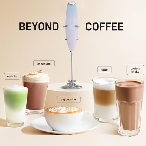 image for Zulay Kitchen Tornado Whisk Milk Frother with 4 AA Duracell Batteries 