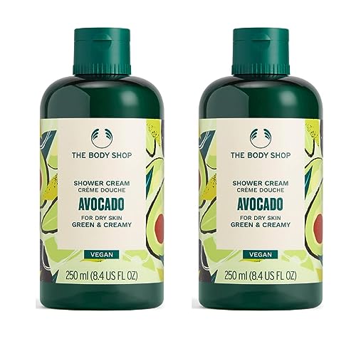 Body Shop Avocado Shower Cream x 2, 250ml | Nourishing & Hydrating Body Wash Duo | Creamy Avocado Infusion | Gentle Cleansing for Soft Skin
