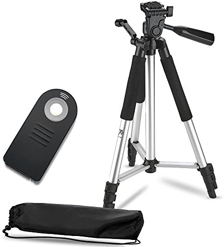 57" Inch Lightweight Aluminum Camera Tripod + Remote Shutter Release for Nikon (4 Piece Set)