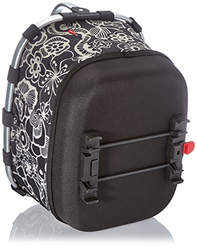 KLICKFix Unisex-Adult Carrybag GT Textilkorb für Racktime Gepäckträger, Fleur Schwarz, 24 litres