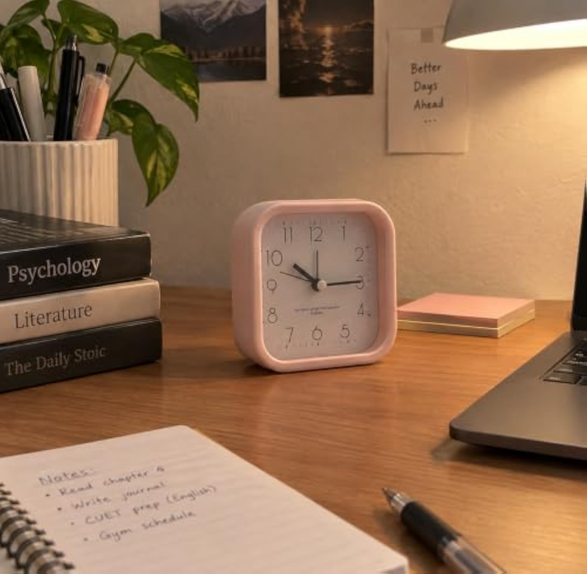 Minimalist Square Analog Table Alarm Clock