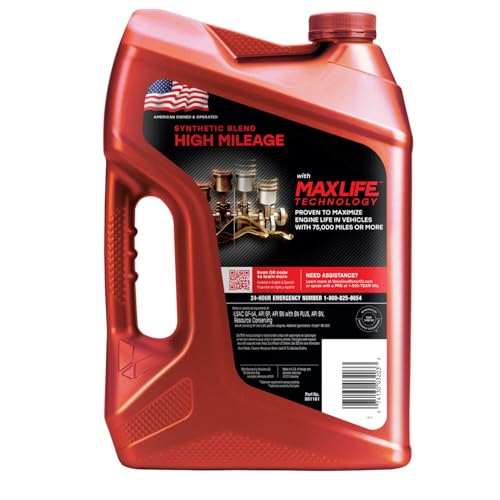 Image of Valvoline High Mileage with MaxLife Technology SAE 10W-30 Synthetic Blend Motor Oil 5 QT, Case of 3 (Packaging May Vary)