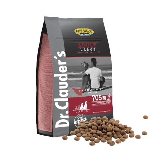 DR.CLAUDER’S - Best Choice Adult Large | Trockenfutter für große, ausgewachsene Hunde zur Unterstützung von Knochen und Gelenken. Weizenfreies Alleinfutter im Beutel | 12,5kg Geflügel