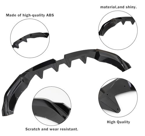 Front Spoiler Splitter Lip for BMW 5 Series I5 G60 G61 M Sport 2024-2026, Gloss Black - Image 3