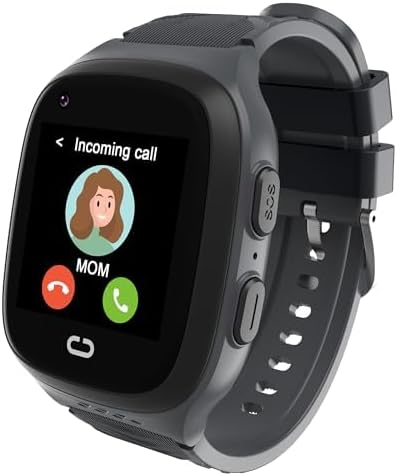 4G Kids Smart Watch for Boys with GPS Tracker SIM Card WiFi Location Cell Phone SOS Calling Waterproof Voice Chat Touch Screen Alarm Clock for Ages 5-12 Kids Birthday Gifts (Black)