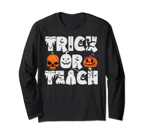 Camisa de truco o enseñar lindo disfraz de Halloween para profesor de escuela Manga Larga