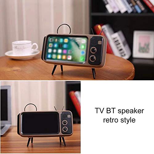 Docooler PTH800 Suporte de TV Retro para Celular Sem Fio BT Speaker Mini Áudio Portátil Prateado Cin