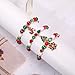 NLCAC Christmas Bracelets for Women Xmas Tree Snowflake Candy Cane Charm Bracelets Red Green White Beaded Stretch Bracelets Christmas Jewelry Accessory Gifts