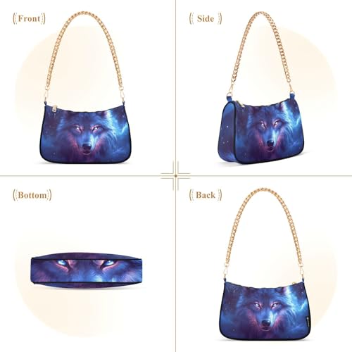 Sac à main avec chaîne loup multicolore fini les sacs trop ternes