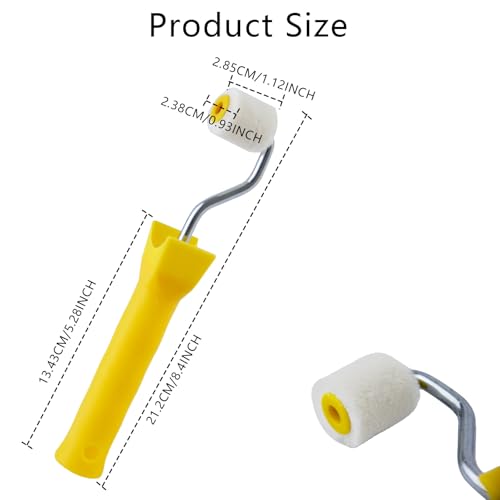 2 Pcs Foam Paint Roller Mini Paint Rollers for Touch up Trim Edge or Corner Extra Small Paint Wool Brushes Tiny Painting Tool for Professional Painting Results 1 Inch Roller - Image 2