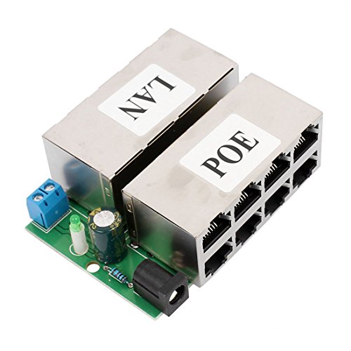 Aexit 8 LAN Network Adapters 2 Layer POE Ports Module Injector Power Over Ethernet Router para Cámaras IP miniatura 1