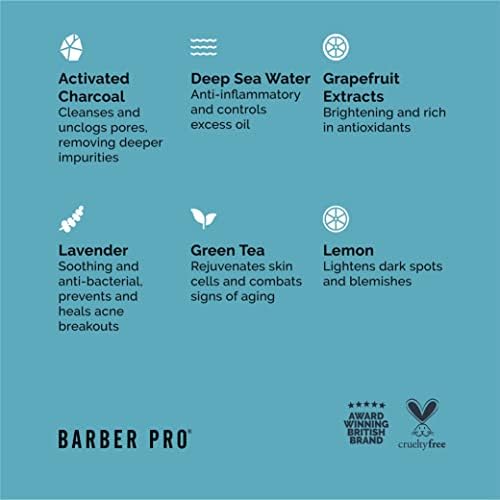 BARBER PRO Face Putty Peel Off Mask with Activated Charcoal | 6 Applications | Detoxifying, Cleansing, & Brightening | Peel Off Face Masks | Mens Skincare |