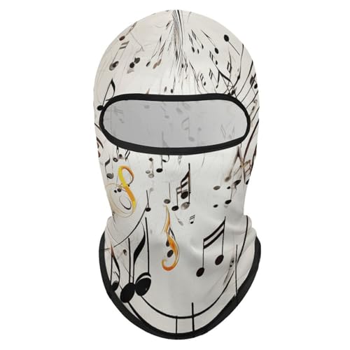 Balaclava Ski Mask Balaclava Cubierta Facial Completa Protección Solar Capucha Impresa con Notas Musicales Para Verano Protección UV Cuello Enfriador para Hombre Mujer
