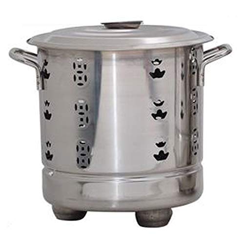 Edelstahl- Brennfass, Mini- Verbrennungsofen, leicht und praktisch, zum Verbrennen von Müll, Papier, Blättern, DREI Größen, Gold/ Silber