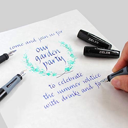 Ultimate Calligraphy Pen Set  32-piece Gift Box Set - by Zieler® - 4 Soft Grip Calligraphy Pens  5 free-flowing Nib sections  20 Ink cartridges  Ink convertor  with Calligraphy Starter Guide