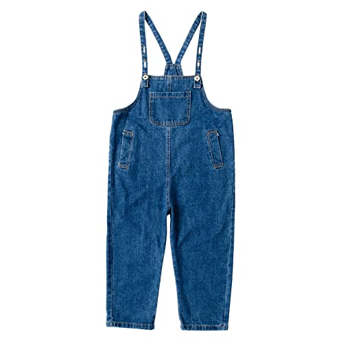 BLOMDES Mono vaquero para niña Peto Peto vaquero para niña Pantalones cortos azul para 7-8 años