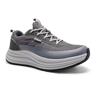 Men's Orthopedic Breathable Sports Shoes: Plantar Fasciitis Orthotic Heel Spur Foot Heel Pain Relief Trail Sneakers, Arch Support Comfortable Trekking Athletic Standing Walking Shoes Grey Size 11